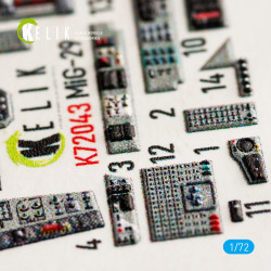 Kelik K72043 1/72 Mig-29 Fulcrum-a 9-12 Interior 3d Decals For Gwh Model Kit