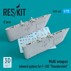 Reskit Rs72-0425 1/72 Multi Weapon Inboard Pylons For F-105 Thunderchief 2 Pcs 3d Printing