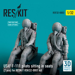 Reskit Rsf32-0003 1/32 Usaf F111 Pilots Sitting In Seats 2 Pcs For Reskit Rsk32 0001 Kit 3d Printing