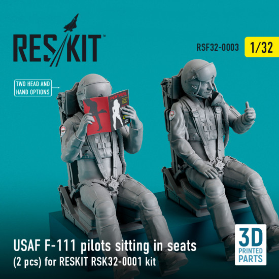 Reskit Rsf32-0003 1/32 Usaf F111 Pilots Sitting In Seats 2 Pcs For Reskit Rsk32 0001 Kit 3d Printing