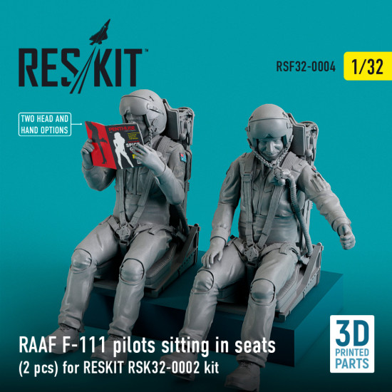 Reskit Rsf32-0004 1/32 Raaf F 111 Pilots Sitting In Seats 2 Pcs For Reskit Rsk32 0002 Kit 3d Printing