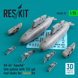 Reskit Rsu35-0037 1/35 Ah-64 Apache Late Pylons With 122 Gal Fuel Tanks For Takom Kit 3d Printing