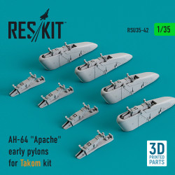 Reskit Rsu35-0042 1/35 Ah64 Apache Early Pylons For Takom Kit 3d Printing Accessories
