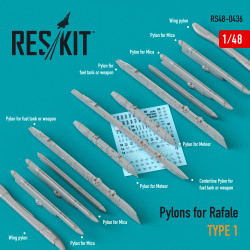 Reskit Rs48-0436 1/48 Pylons For Rafale Type 1 3d Printing