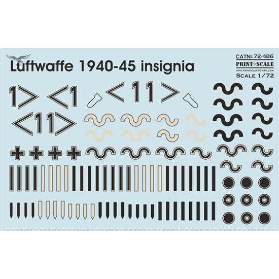 Print Scale 72-486 1/72 Decal For Luftwaffe 1940 45 Insignia Winkel The Complete Set 1 5 Leaf