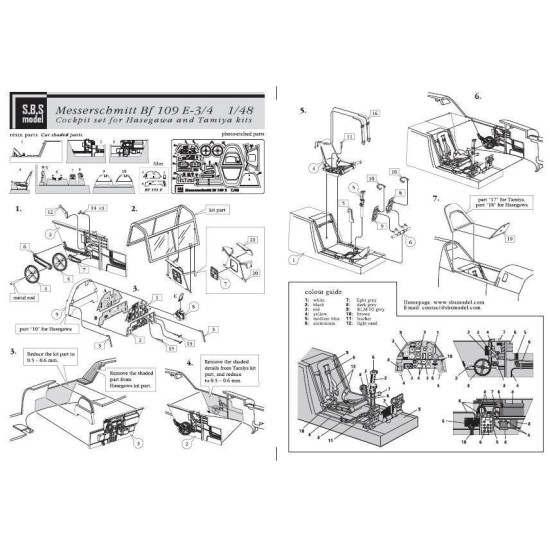 Sbs 48013 1/48 Messerschmitt Bf-109e Cockpit Set Resin Model Kit