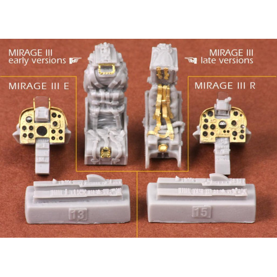 Sbs 48045 1/48 Mirage Iiie/R Cockpit Set For Kinetic Kit Resin Model Kit