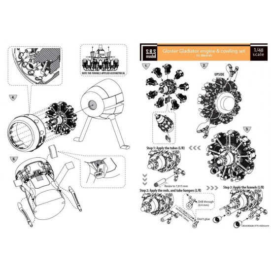 Sbs 48057 1/48 Gloster Gladiator Mk I / Mk Ii Engine And Cowling For Merit Kit