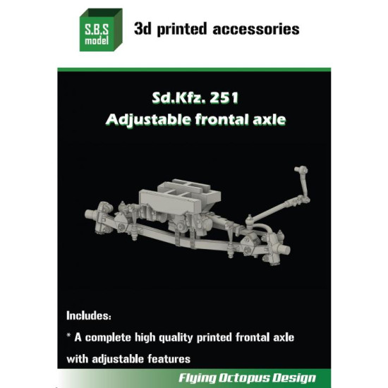 Sbs 3d011 1/35 Sd Kfz 251 Adjustable Frontal Axle For Afv Club Dragon Kits