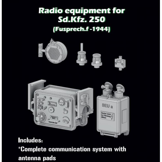 Sbs 3d023 1/35 Radio Equipment For Sd Kfz 250 Fusprech F 1944 3d Print Resin Kit