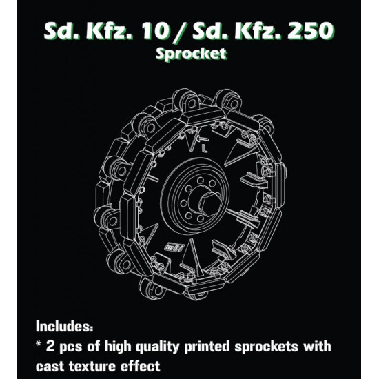 Sbs 3d024 1/35 Sd Kfz 10/Sd Kfz 250 Sprocket For Dragon Das Werk Kit 3d Print