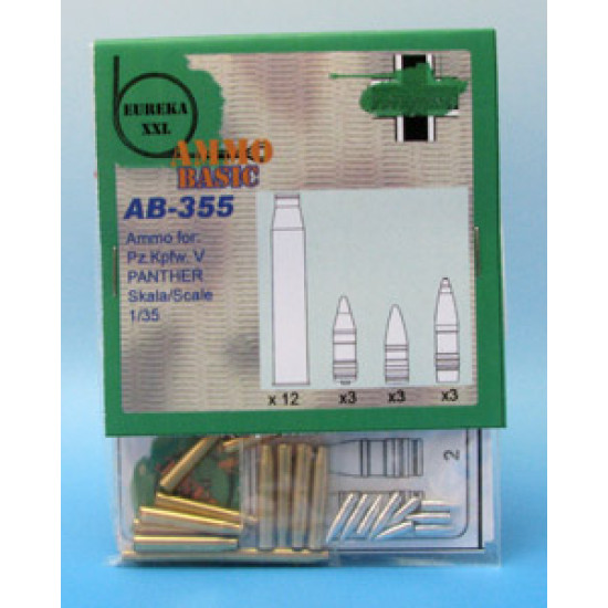 Eureka Ab-355 1/35 Ammo 7,5 Cm For Kw.k.42 12pcs For Sd.kfz.162 And Sd.kfz.171