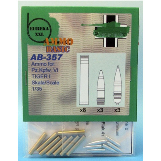 Eureka Ab-357 1/35 Ammo 8,8 Cm For Kw.k.36 8pcs For Sd.kfz.181 Tiger