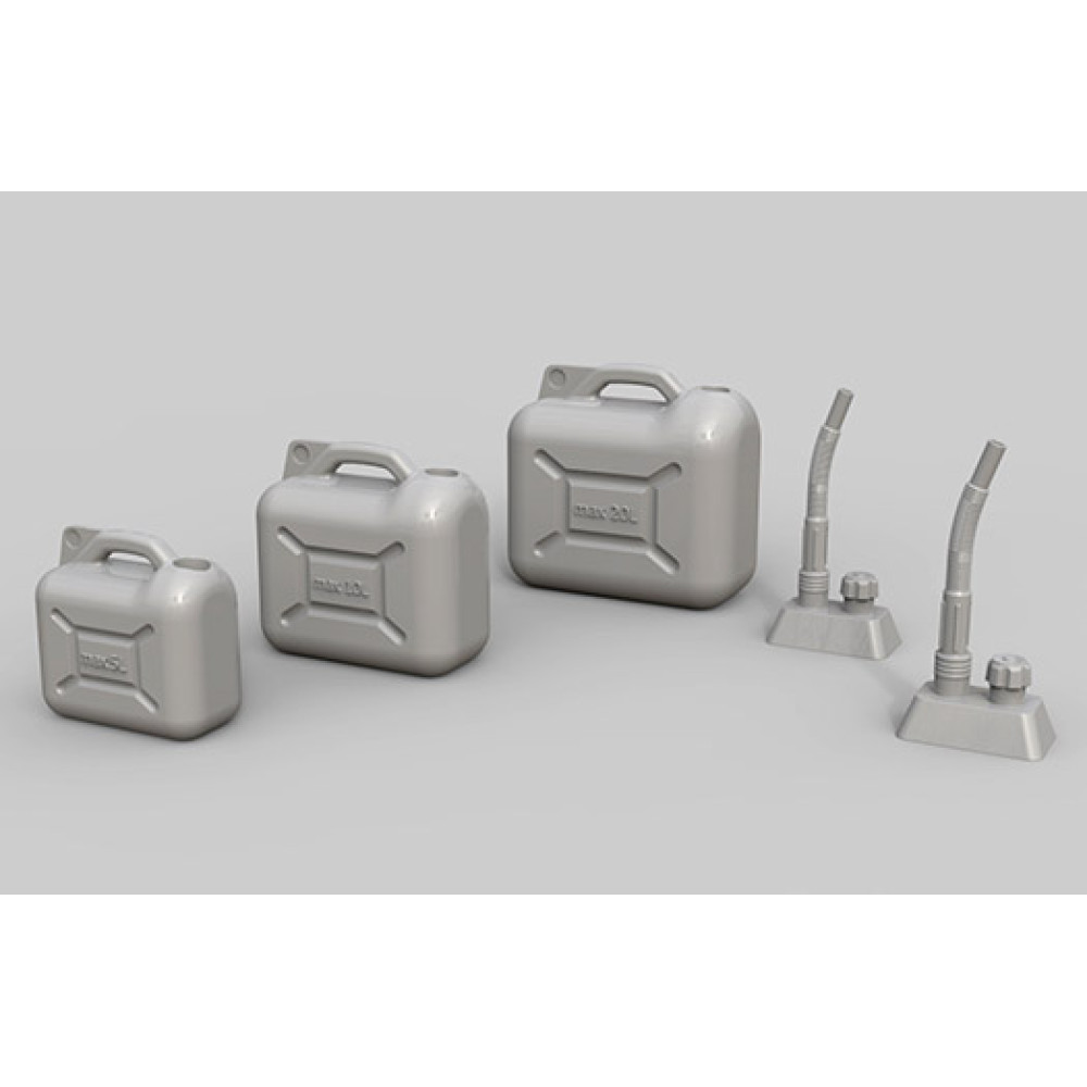 Set Di 10 Taniche (Jerry Can) In Resina Grigia &ndash; Scala 1:35 Per Modellismo E Diorami