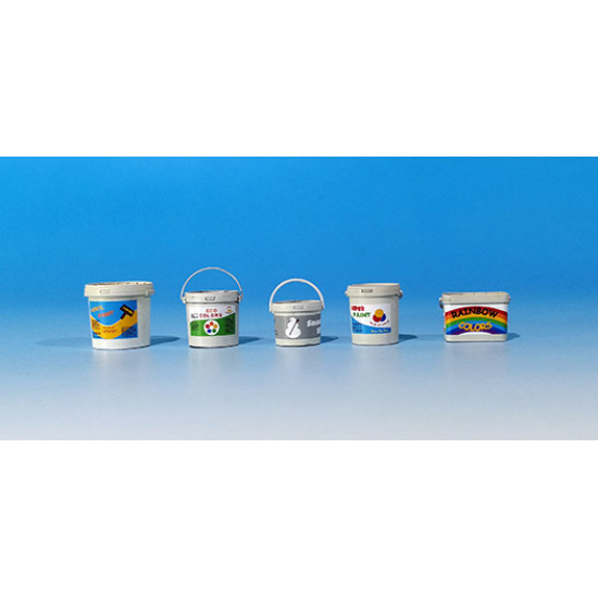 Eureka E-052 1/35 Plastic Containers For Paint Resin 5pcs Houseware Bucket