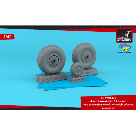 Armory Ar Aw48424 1/48 Avro Lancaster Lincoln Wheels Late Type W Weighted Tyres