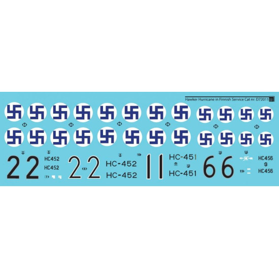 Sbs D72011 1/72 Decal For Hawker Hurricane Mk I In Finnish Service Ww Ii Sbs D72011 1/72 Decal For Hawker Hurricane Mk I In Finnish Service Ww Ii