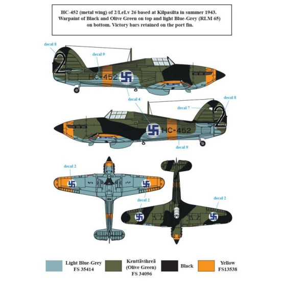 Sbs D72011 1/72 Decal For Hawker Hurricane Mk I In Finnish Service Ww Ii