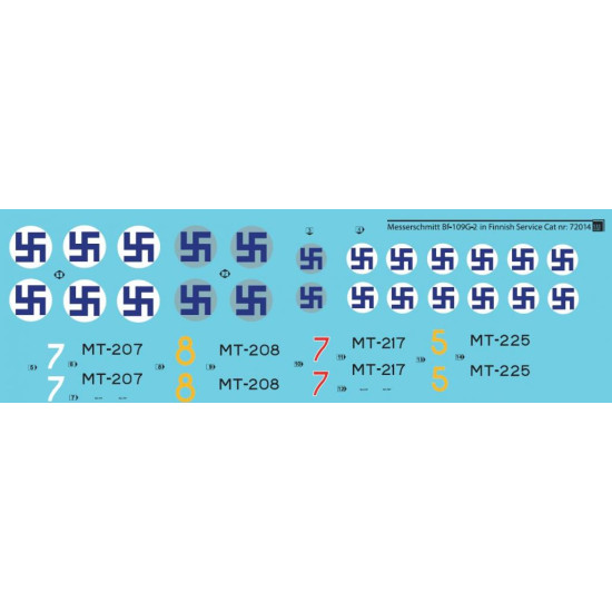 Sbs D72014 1/72 Decal For Messerschmitt Bf-109g-2 In Finnish Service