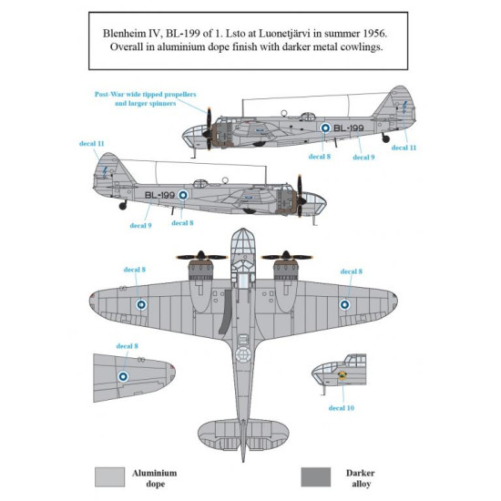 Sbs D72019 1/72 Decal For Bristol Blenheim Mk Iv In Finnish Service Sbs D72019 1/72 Decal For Bristol Blenheim Mk Iv In Finnish Service
