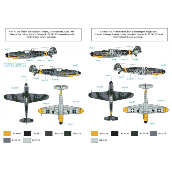 Sbs D72021 1/72 Decal For Messerschmitt Bf-109g-6 In Hungarian Service Vol Ii