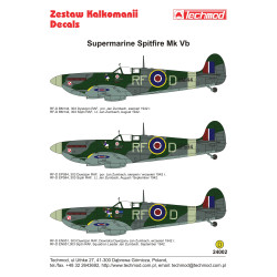 Techmod 24002 1/24 Supermarine Spitfire Mk Vb British Raf Fighter Wet Decal