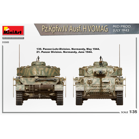 Miniart 35305 - 1/35 - Pz Kpfw Iv Ausf H Vomag Mid Prod July 1943
