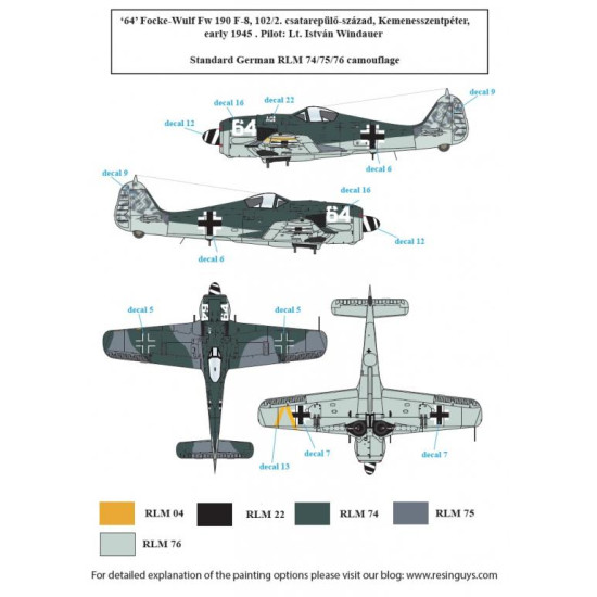 Sbs D72026 1/72 Decal For Focke-wulf Fw-190 F-8 In Hungarian Service