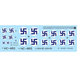 Sbs D72035 1/72 Decal For Captured Fighters In Finnish Service Ww Ii