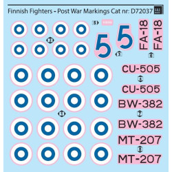 Sbs D72037 1/72 Decal For Finnish Fighters - Post War Markings