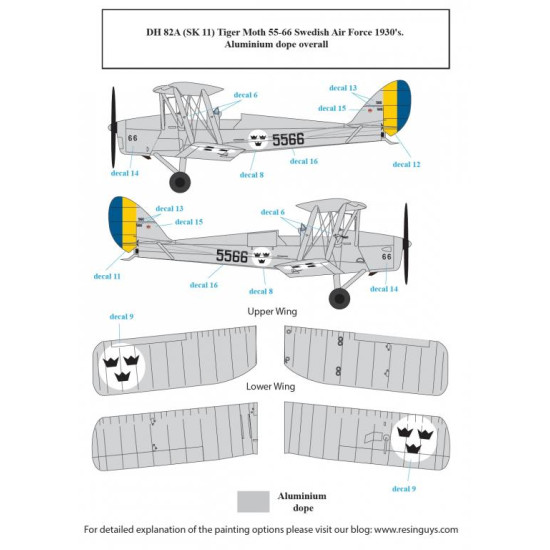 Sbs D72040 1/72 Decal For De Havilland Dh-82a Tiger Moth Nordic Air Forces