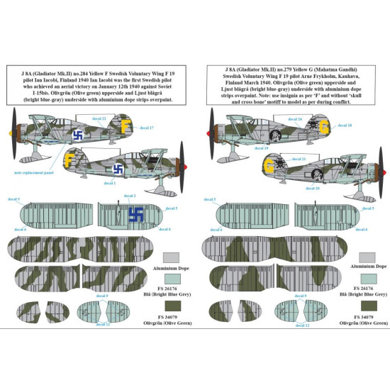 Sbs D48006 1/48 Decal For Gloster Gladiator In Swedish Service Vol Ii