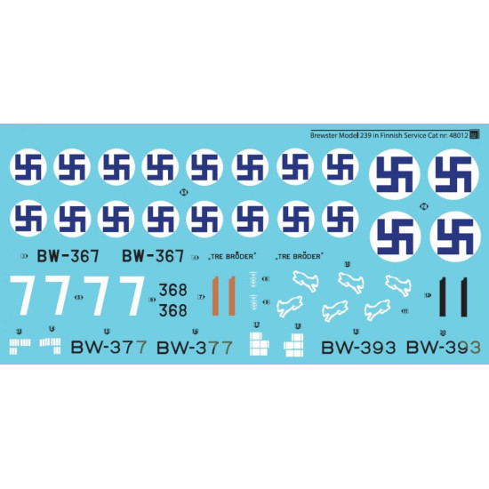 Sbs D48012 1/48 Decal For Brewster Model 239 In Finnish Service