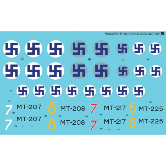 Sbs D48014 1/48 Decal For Messerschmitt Bf-109g-2 In Finnish Service