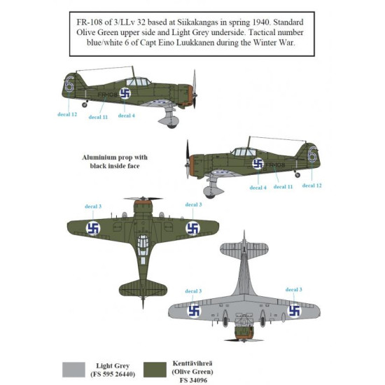 Sbs D48016 1/48 Decal For Fokker Dxxi Mercury Engine In Finnish Service