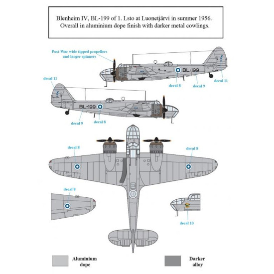 Sbs D48019 1/48 Decal For Bristol Blenheim Mk Iv In Finnish Service