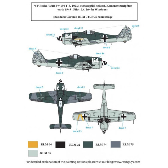 Sbs D48026 1/48 Decal For Focke-wulf Fw-190 F-8 In Hungarian Service