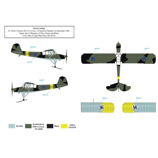 Sbs D48030 1/48 Decal For Fieseler Fi-156 Storch In Finnish Service