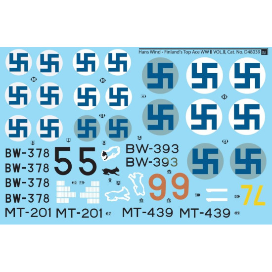 Sbs D48039 1/48 Decal For Hans Wind Finlands Top Ace Ww Ii Vol Ii