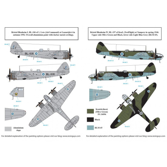 Sbs D48041 1/48 Decal For Finnish Bombers Post War Markings