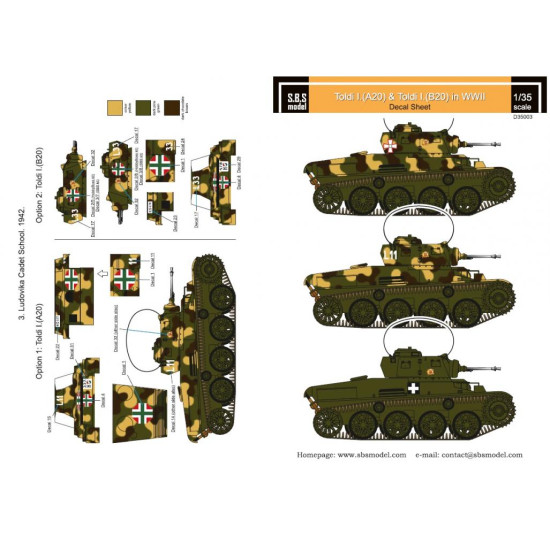 Sbs D35003 1/35 Decal For Hungarian Toldi I A20-b20 In Wwii