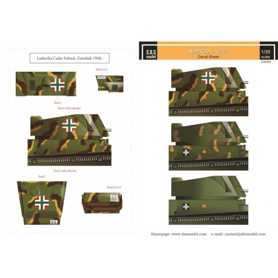 Sbs D35004 1/35 Decal For Hungarian 40m Nimrod In Ww Ii