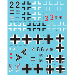 Sbs Buc-32015 1/32 Decal For Bf 109/Ha-1112 1990s Airshow Star Decals
