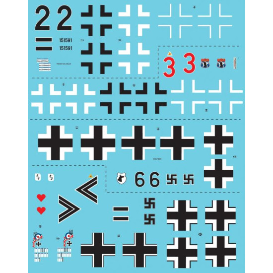 Sbs Buc-32015 1/32 Decal For Bf 109/Ha-1112 1990s Airshow Star Decals