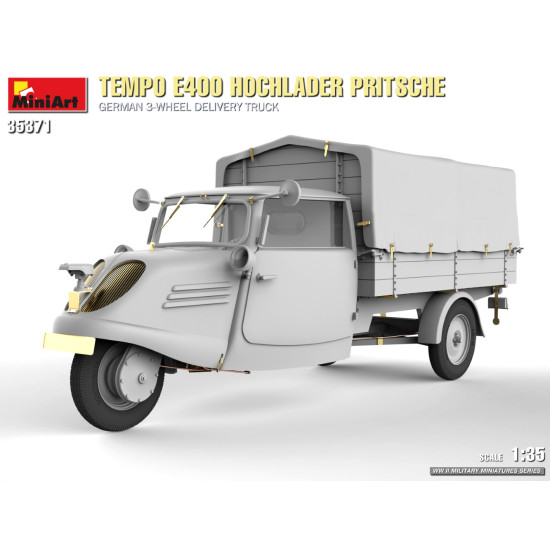 Miniart 35371 - 1/35 - Tempo E400 Hochlader Pritsche German 3 Wheel Delivery Truck