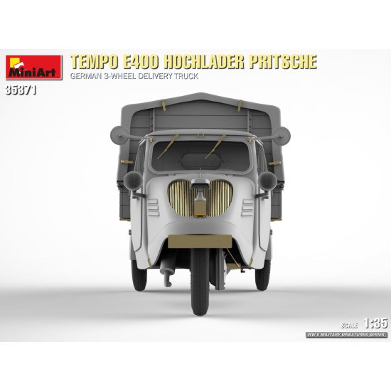 Miniart 35371 - 1/35 - Tempo E400 Hochlader Pritsche German 3 Wheel Delivery Truck