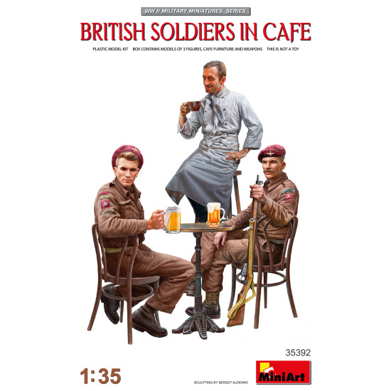 Miniart 35392 - 1/35 - British Soldiers In Cafe Figures Model Kit