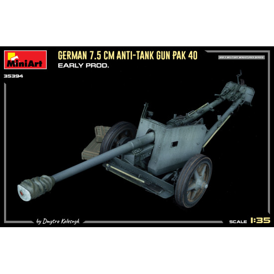 Miniart 35394 - 1/35 - German 7 5cm Anti Tank Gun Pak 40 Early Prod Armor Kit