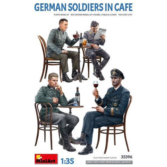 Miniart 35396 - 1/35 - German Soldiers In Cafe Figures Model Kit