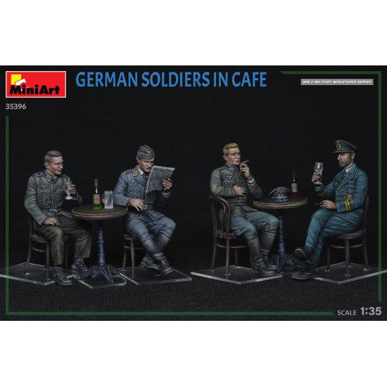 Miniart 35396 - 1/35 - German Soldiers In Cafe Figures Model Kit